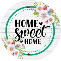 Thumbnail for Home Sweet Home Floral 10" Wood Wreath Sign - DECOE-5437-D
