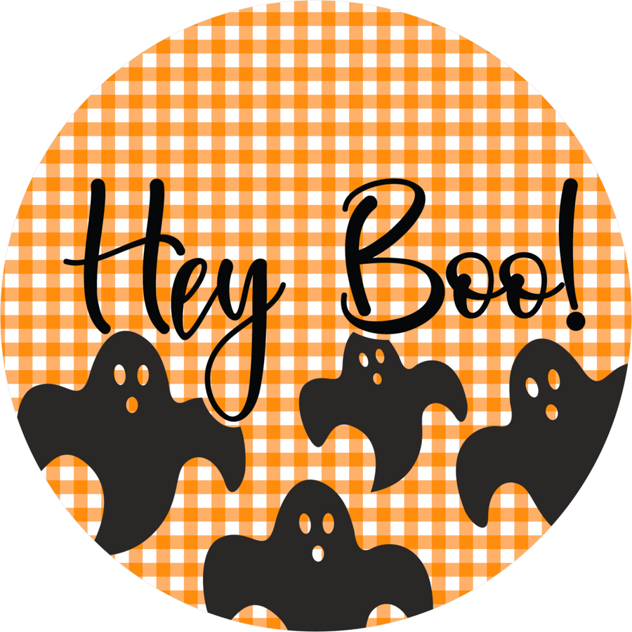 Hey Boo Ghost 18" Wood Door Hanger - DECOE-5450-DH