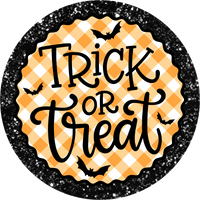 Thumbnail for Trick or Treat black border 10" Wood Wreath Sign - DECOE-5452-D
