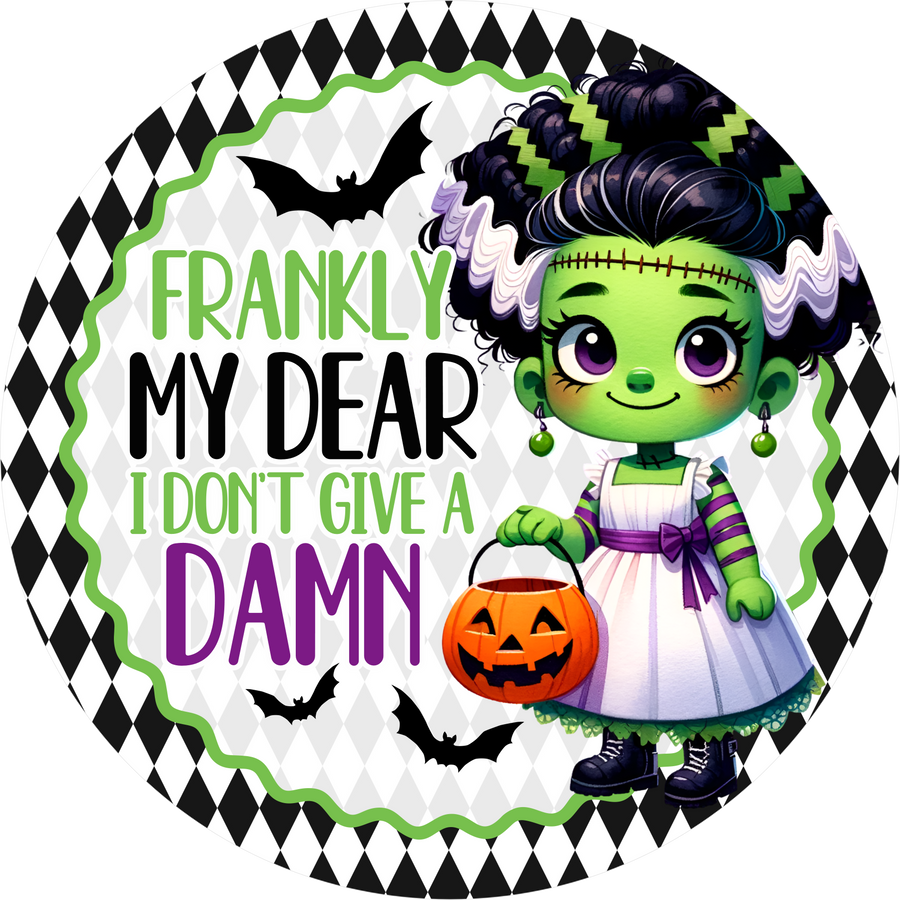 Frankly My Dear Halloween 10" Wood Wreath Sign - DECOE-5453-D