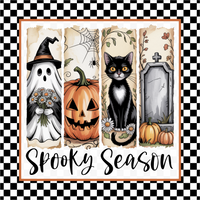 Thumbnail for Spooky Season Halloween 10x10" Metal Wreath Sign - DECOE-5456