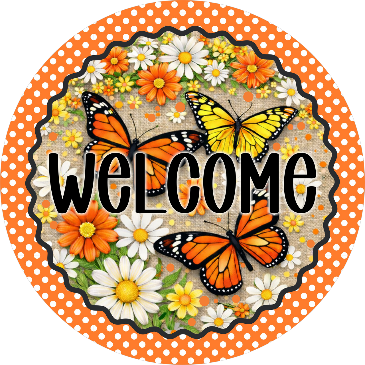 Butterfly Welcome 18" Wood Door Hanger - DECOE-5458-DH