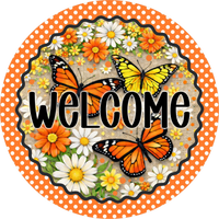 Thumbnail for Butterfly Welcome 18" Wood Door Hanger - DECOE-5458-DH