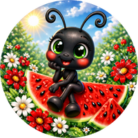 Thumbnail for Watermelon Ant Summer 18" Wood Door Hanger - DECOE-5460-DH