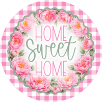Thumbnail for Home Sweet Home Floral 10" Wood Wreath Sign - DECOE-5461-D