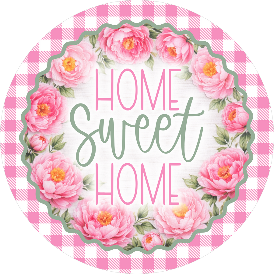 Home Sweet Home Floral 10" Wood Wreath Sign - DECOE-5461-D