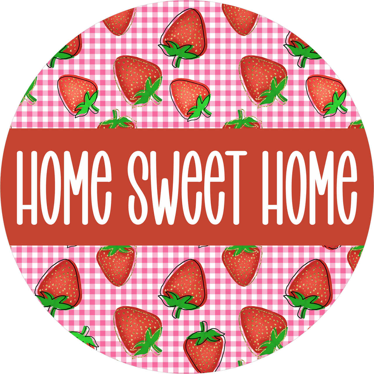 Home Sweet Home Strawberry 10" Wood Wreath Sign - DECOE-5464-D