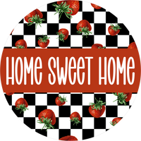 Thumbnail for Home Sweet Home Strawberry 10" Wood Wreath Sign - DECOE-5466-D
