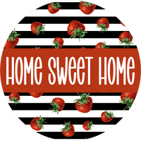 Thumbnail for Home Sweet Home Strawberry 10" Wood Wreath Sign - DECOE-5467-D