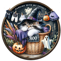 Thumbnail for Halloween 10" Wood Wreath Sign - DECOE-5471-D