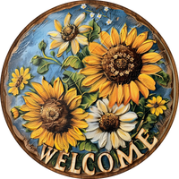 Thumbnail for Sunflower Welcome 10" Wood Wreath Sign - DECOE-5472-D