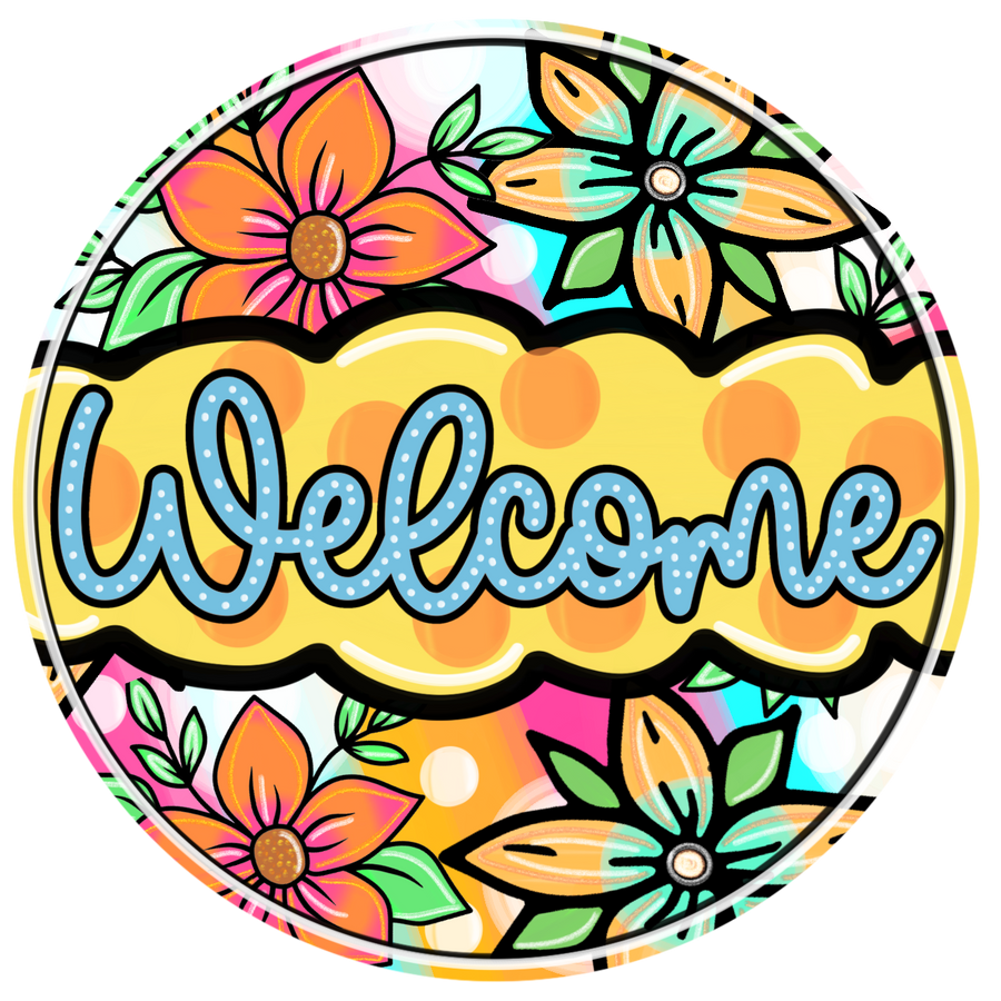 Welcome Summer 10" Wood Wreath Sign - DECOE-5474-D