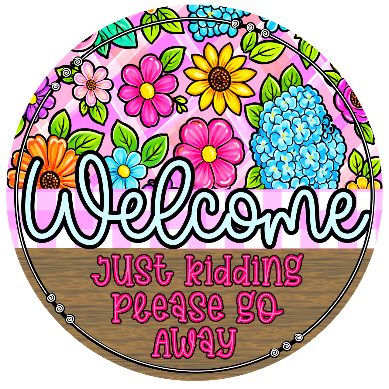 Welcome 10" Wood Wreath Sign - DECOE-5477-D