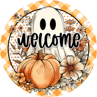 Thumbnail for Falloween Welcome 10" Wood Wreath Sign - DECOE-5480-D