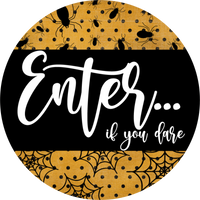 Thumbnail for Enter if you Dare Halloween 10" Wood Wreath Sign - DECOE-5483-D