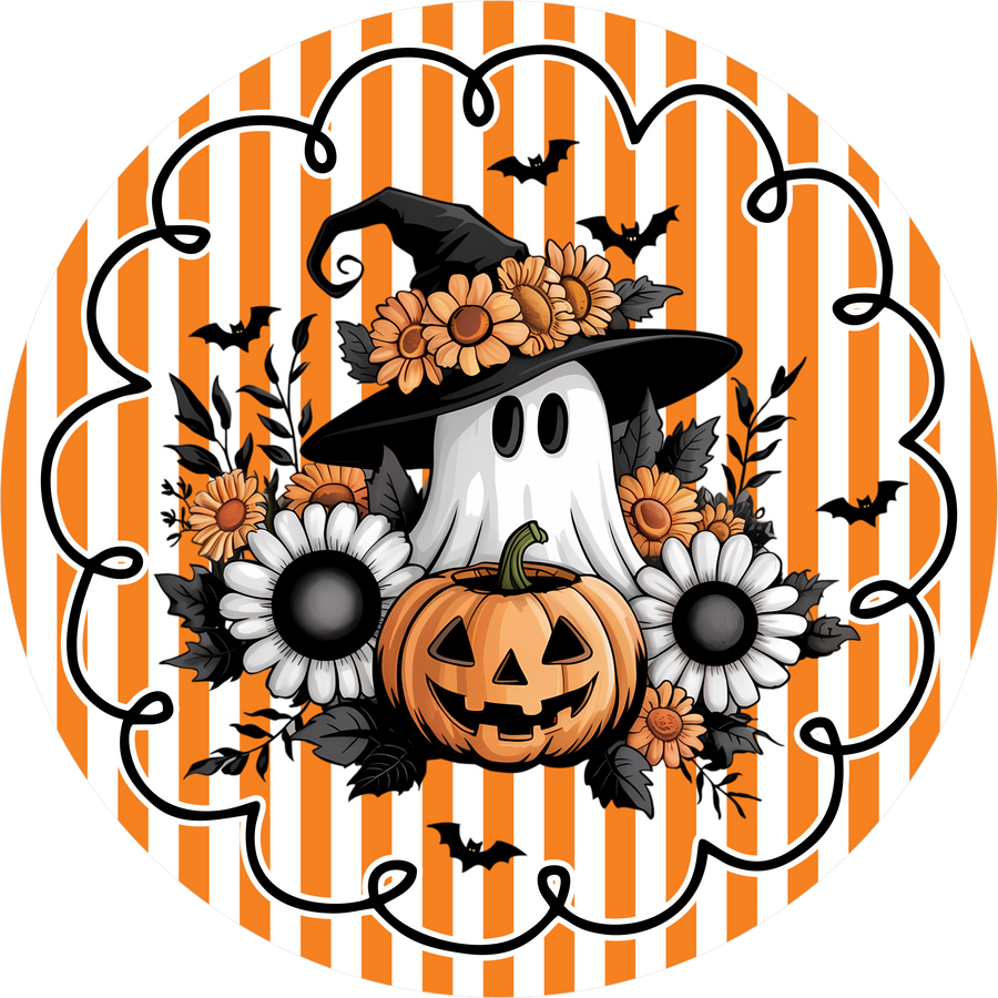 Falloween Welcome 10" Wood Wreath Sign - DECOE-5486-D