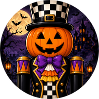 Thumbnail for Halloween Nutcracker 10" Wood Wreath Sign - DECOE-5491-D