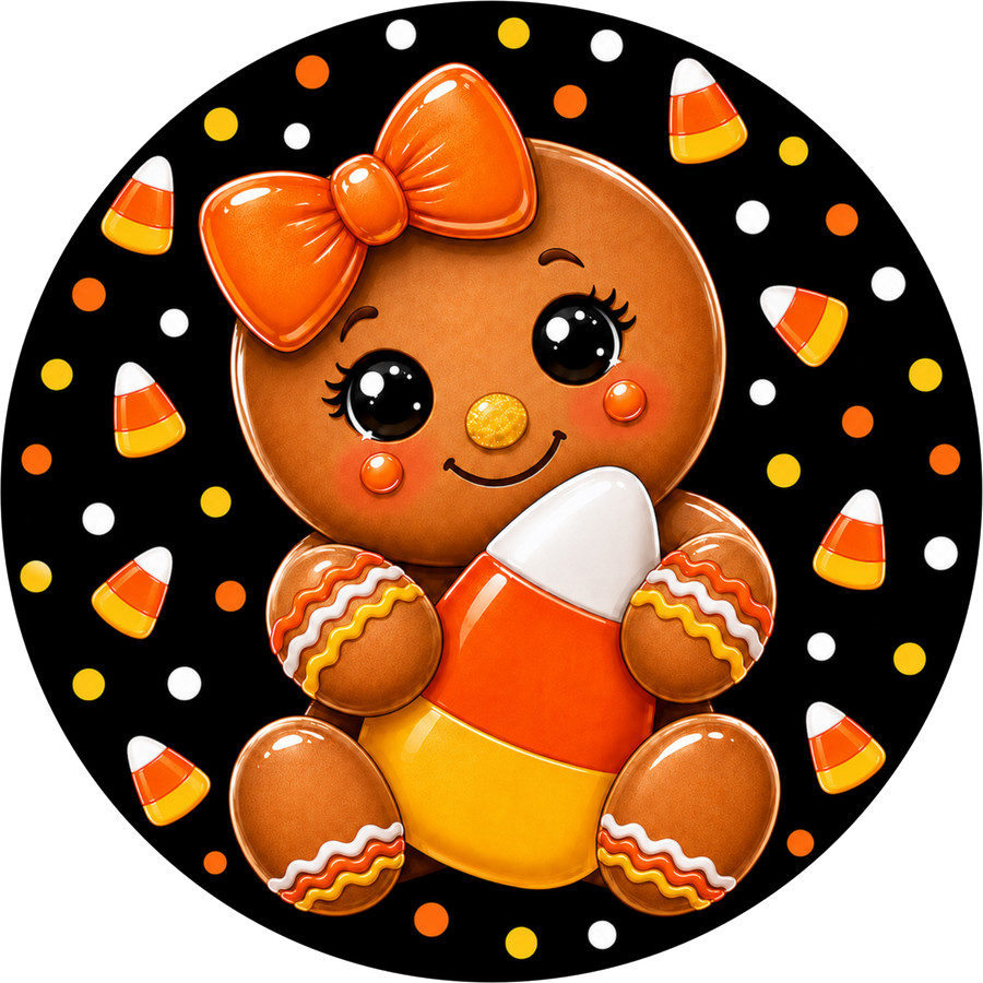 Gingerbread Halloween 18" Wood Door Hanger - DECOE-5493-DH