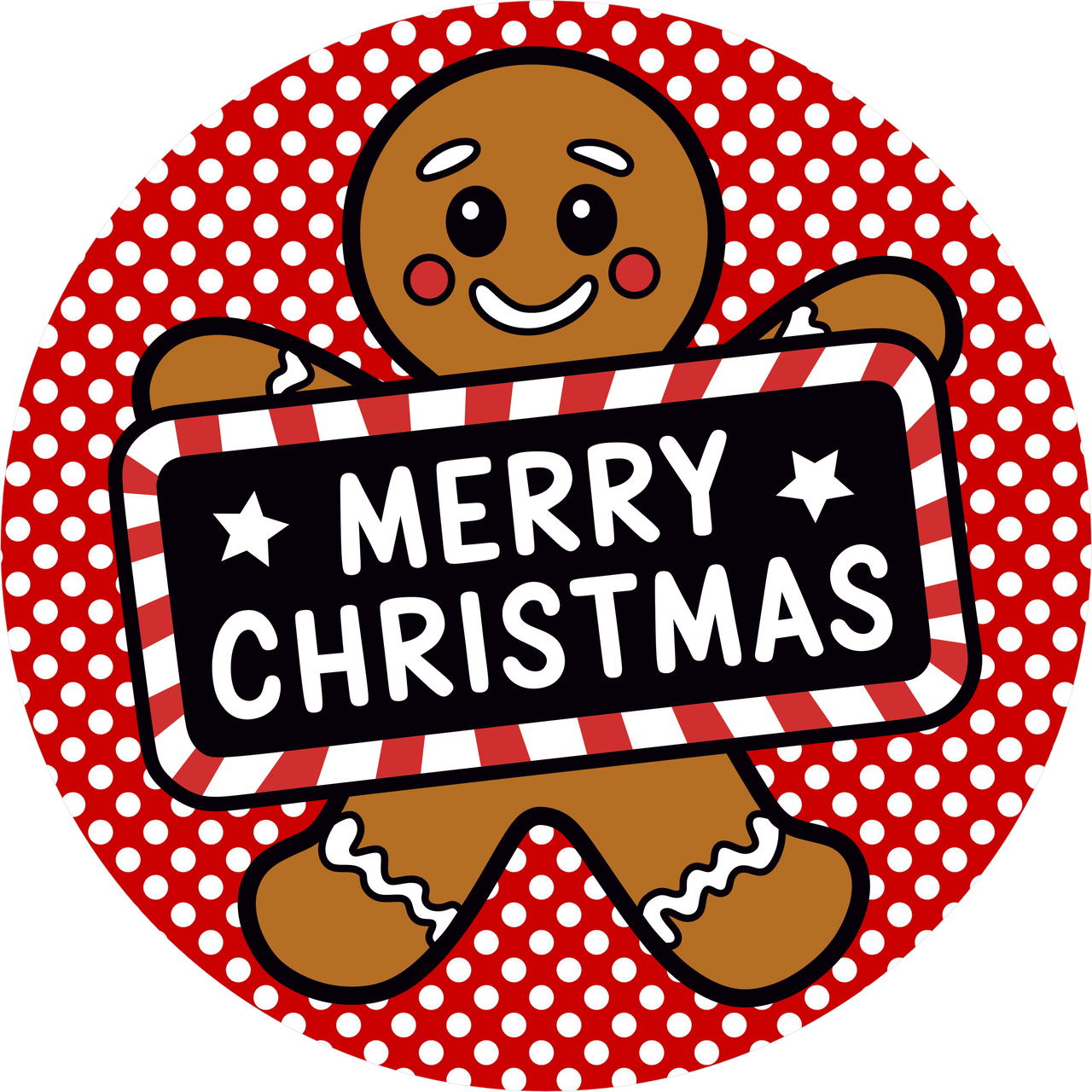 Merry Christmas Gingerbread 18" Wood Door Hanger - DECOE-5502-DH
