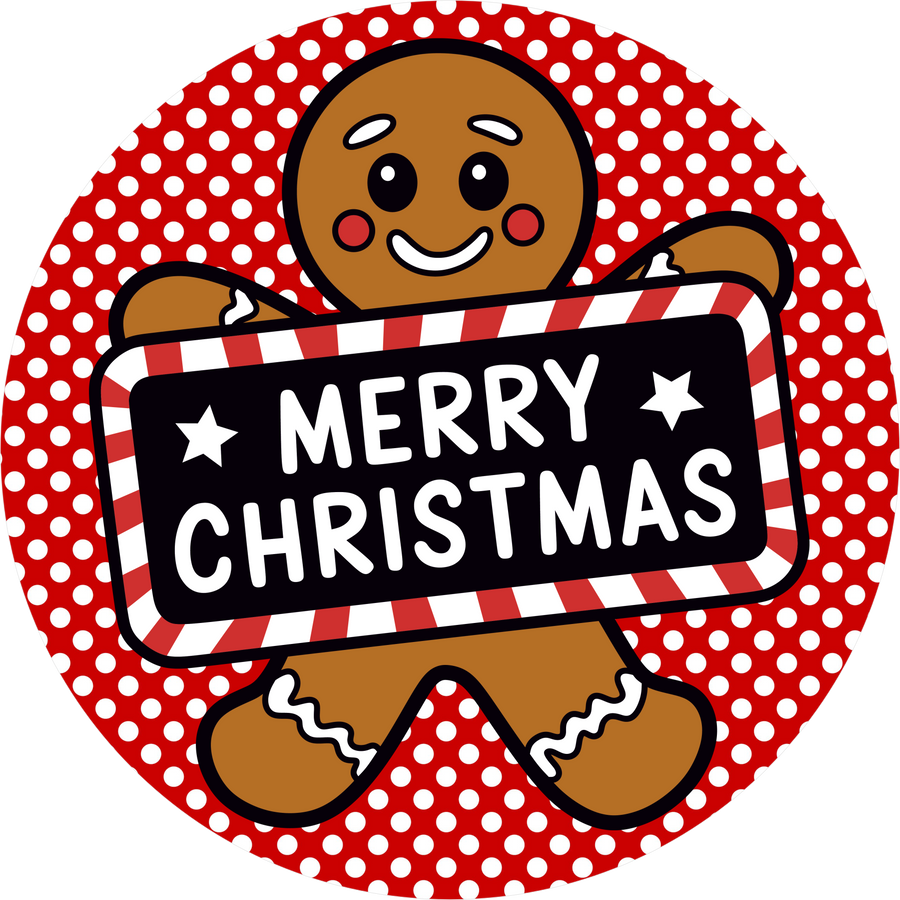 Merry Christmas Gingerbread 18" Wood Door Hanger - DECOE-5502-DH