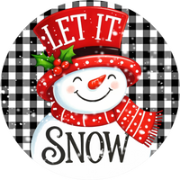 Thumbnail for Let it Snow Winter 10" Wood Wreath Sign - DECOE-5503-D