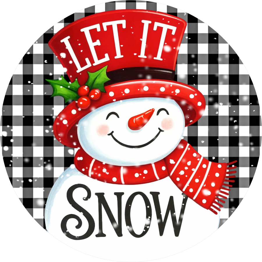 Let it Snow Winter 10" Wood Wreath Sign - DECOE-5503-D