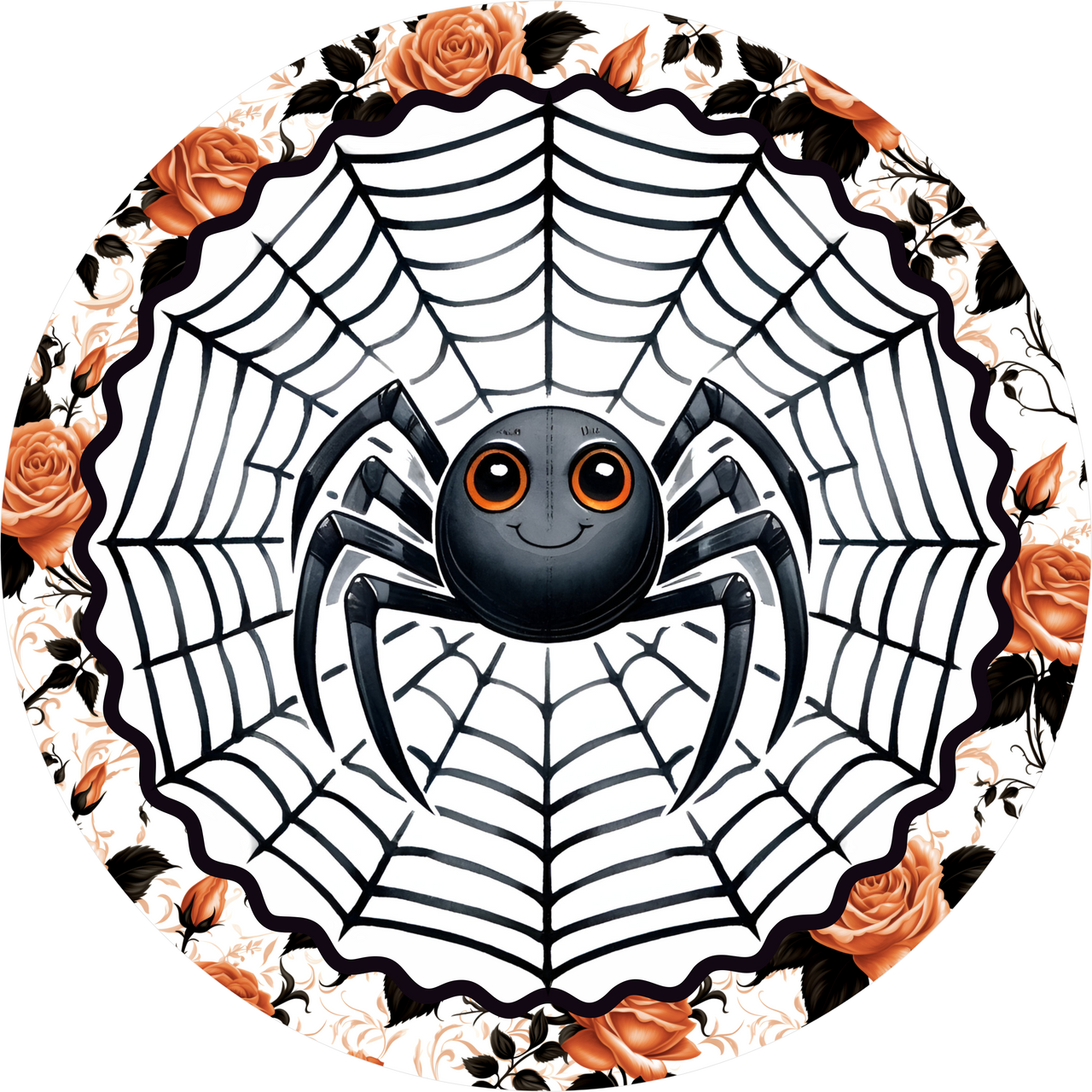 Halloween Spider 10" Wood Wreath Sign - DECOE-5505-D