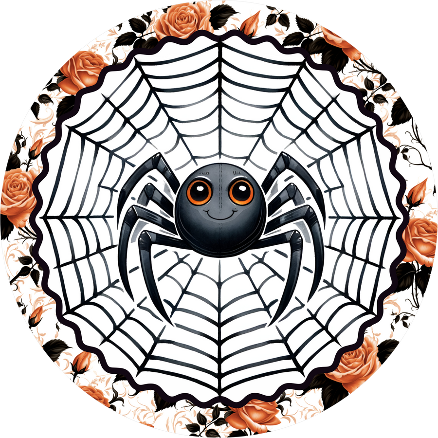 Halloween Spider 10" Wood Wreath Sign - DECOE-5505-D