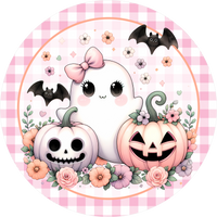 Thumbnail for Pink Halloween 18" Wood Door Hanger - DECOE-5510-DH