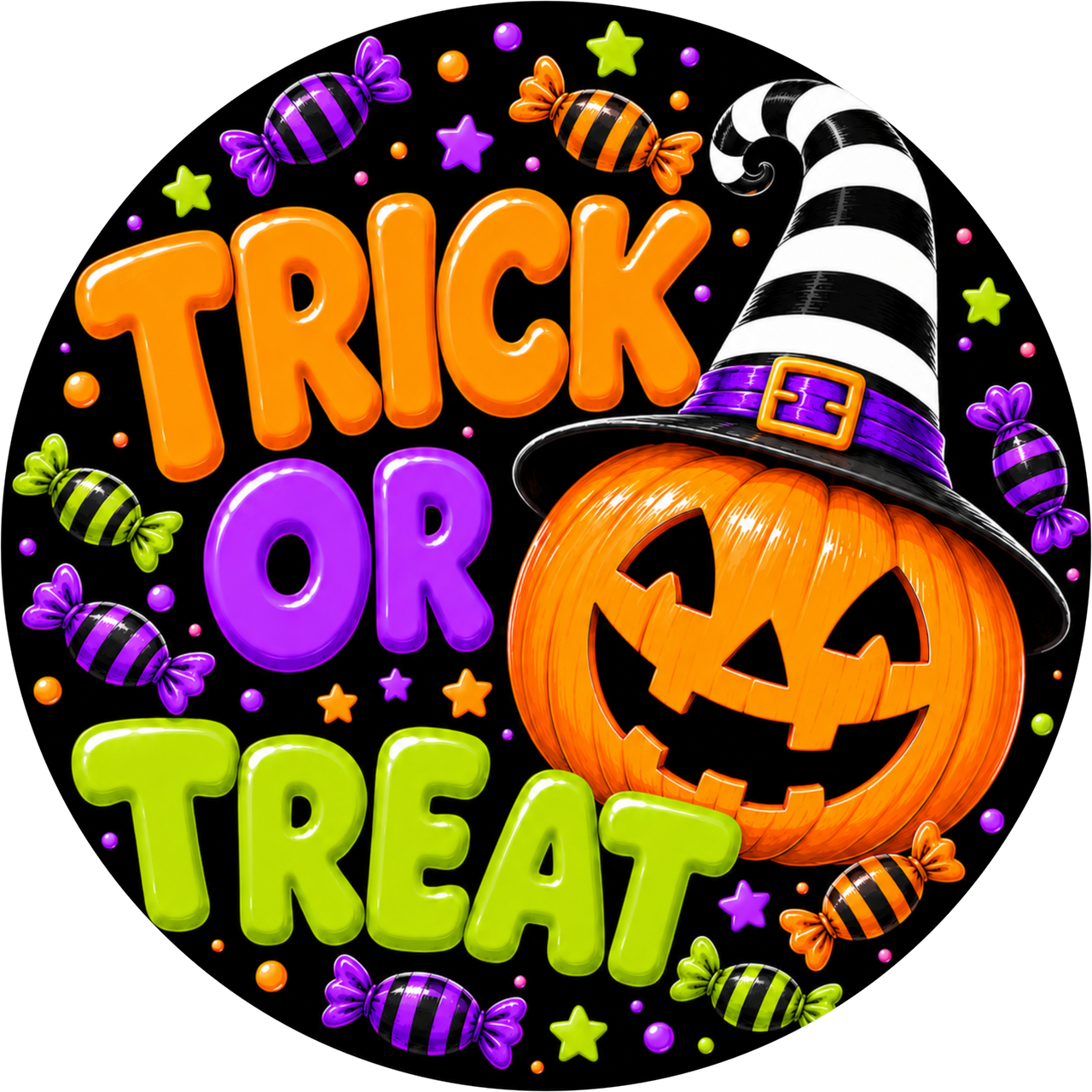 Trick or Treat Halloween 18" Wood Door Hanger - DECOE-5513-DH