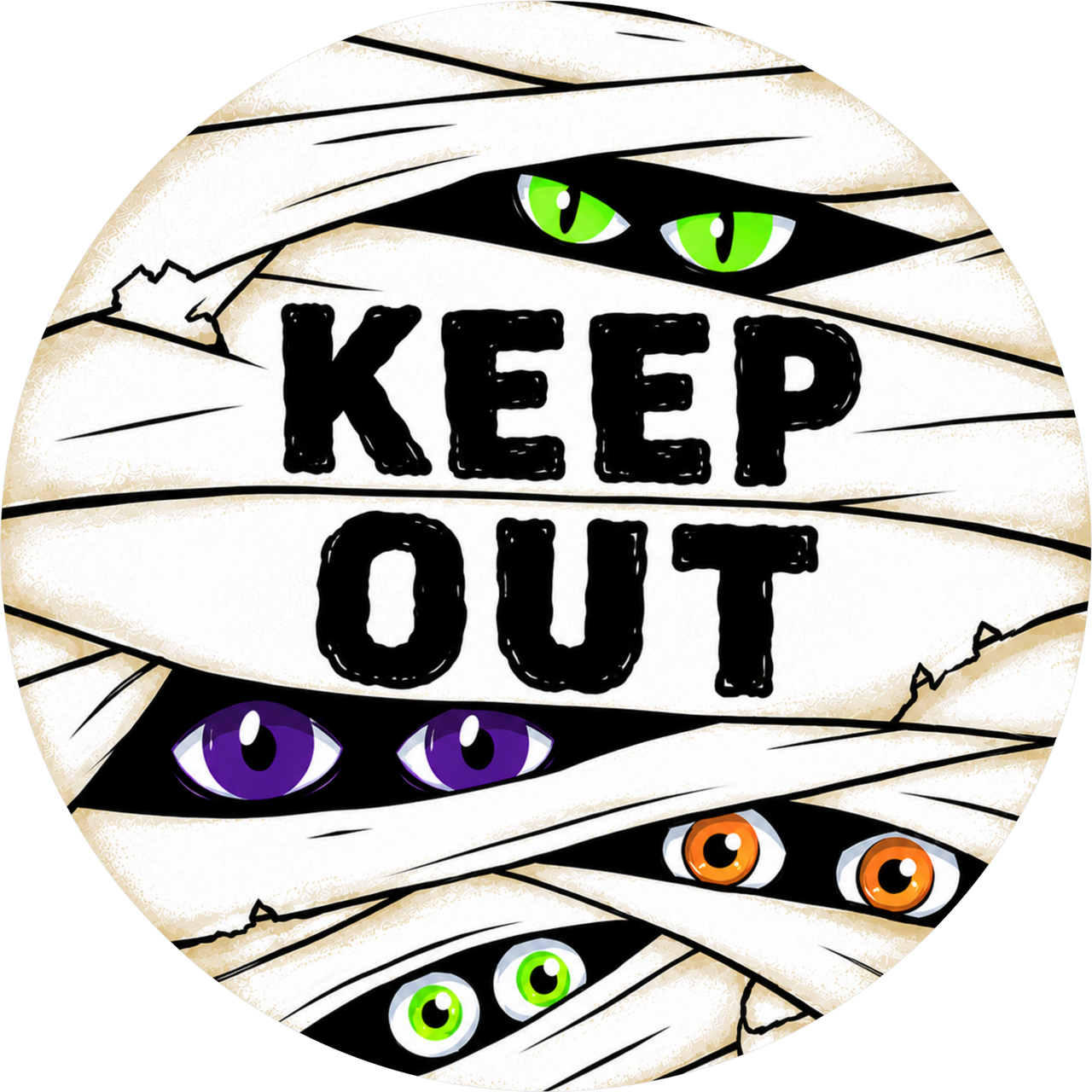 Keep Out Halloween 10" Wood Wreath Sign - DECOE-5516-D