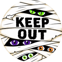 Thumbnail for Keep Out Halloween 10" Wood Wreath Sign - DECOE-5516-D