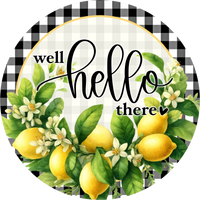 Thumbnail for Hello Lemon 10" Wood Wreath Sign - DECOE-5519-D