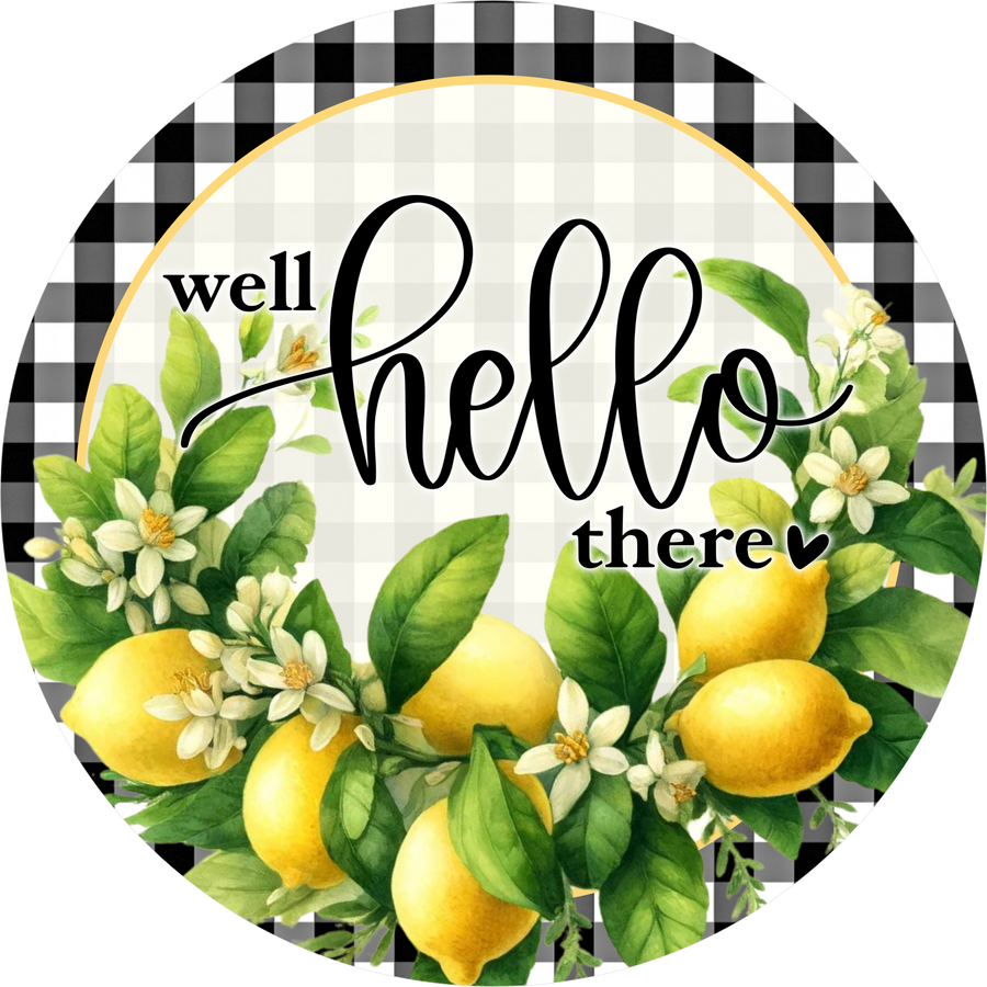 Hello Lemon 18" Wood Door Hanger - DECOE-5519-DH