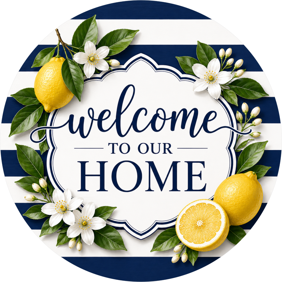 Welcome Lemon 18" Wood Door Hanger - DECOE-5521-DH
