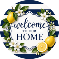 Thumbnail for Welcome Lemon 10" Wood Wreath Sign - DECOE-5521-D