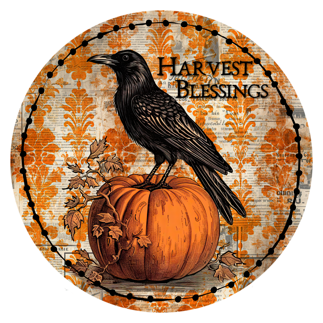 Crow Halloween 10" Wood Wreath Sign - DECOE-5531-D