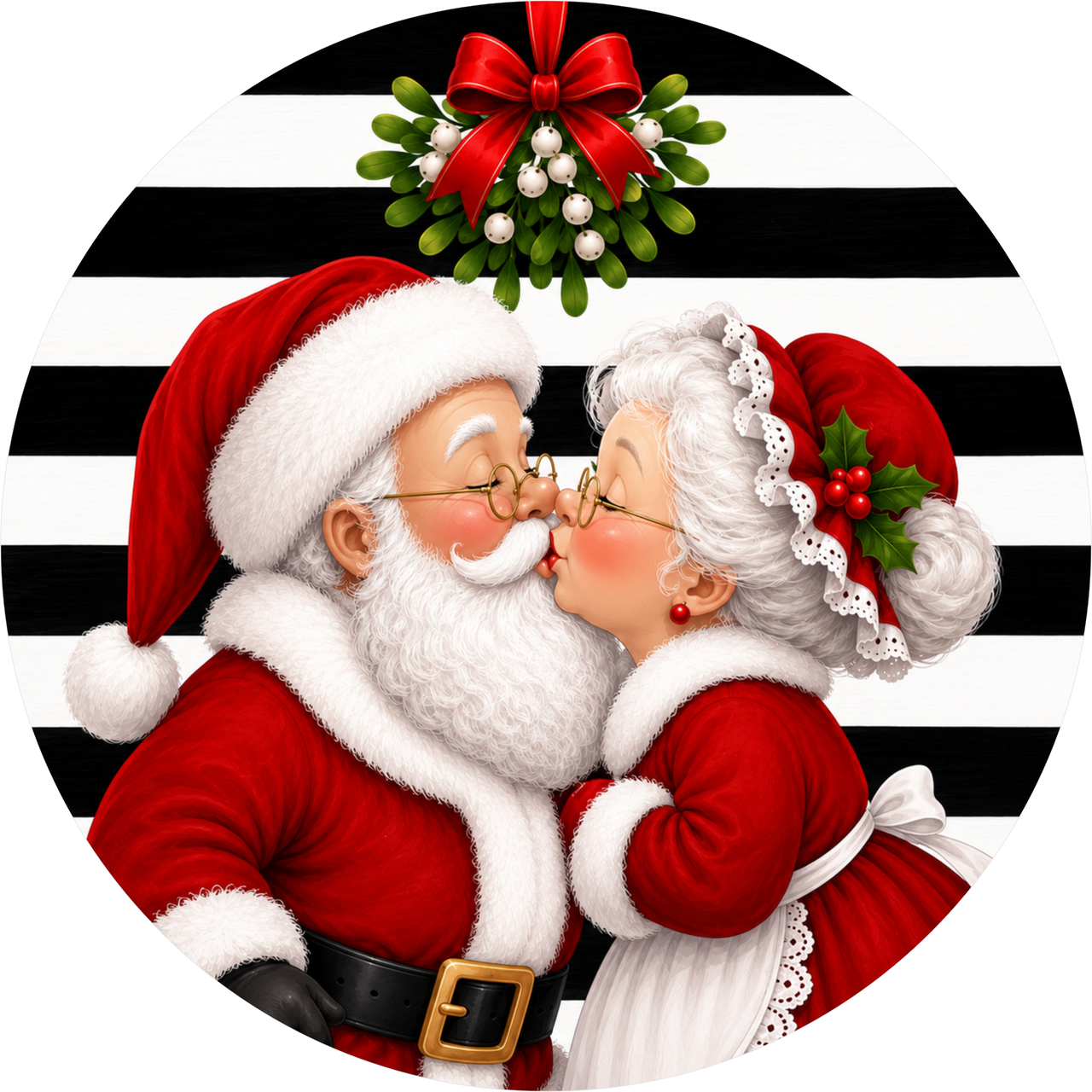 Mr and Mrs Clause Santa 18" Wood Door Hanger - DECOE-5538-DH
