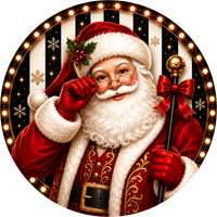 Thumbnail for Santa Christmas 10" Wood Wreath Sign - DECOE-5543-D