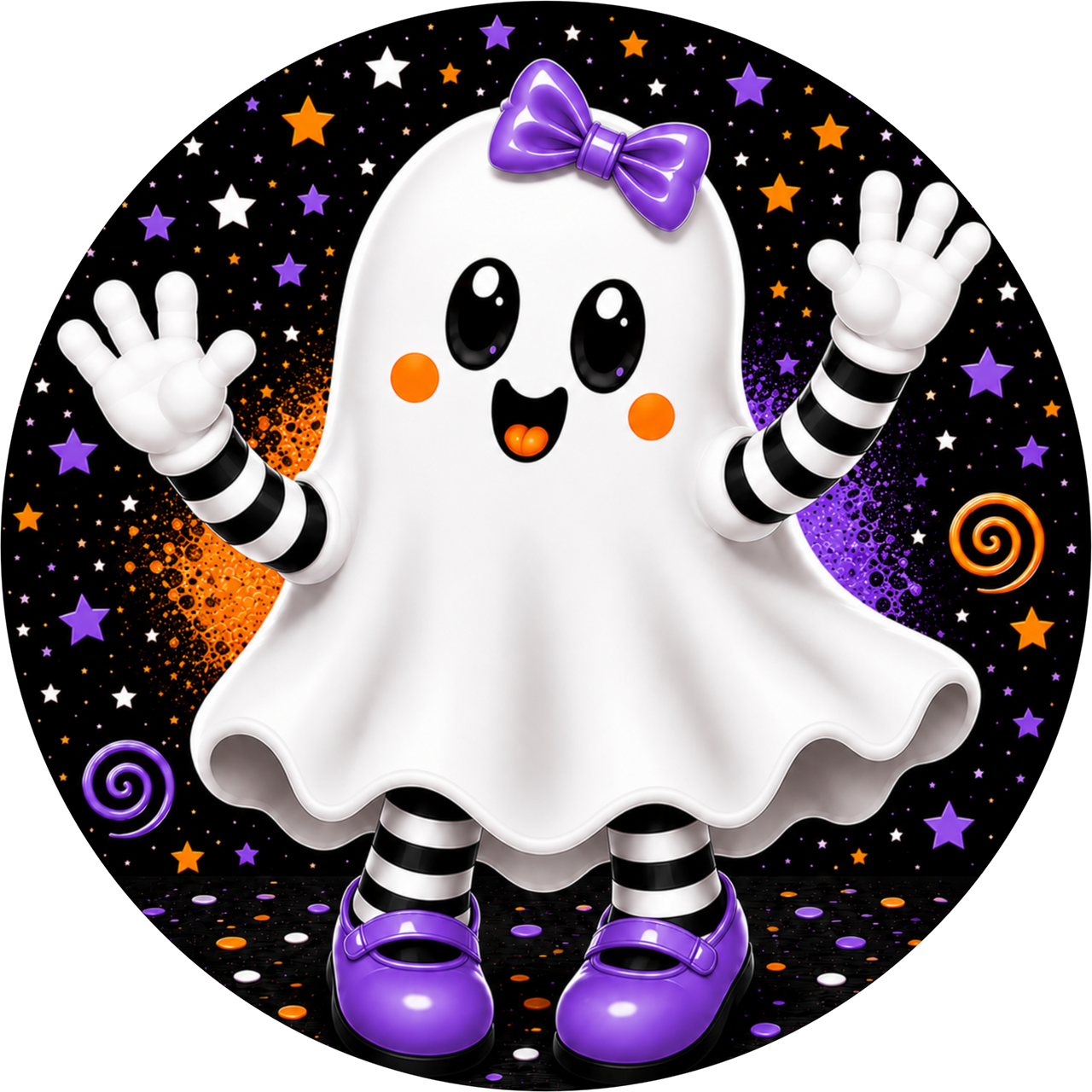 Ghost Halloween 18" Wood Door Hanger - DECOE-5544-DH