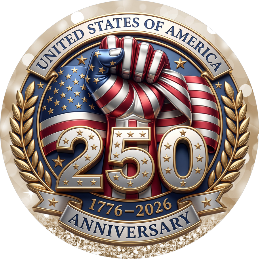 Patriotic America 250 18" Wood Door Hanger - DECOE-5545-DH