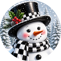 Thumbnail for Snowman Winter 10" Wood Wreath Sign - DECOE-5547-D