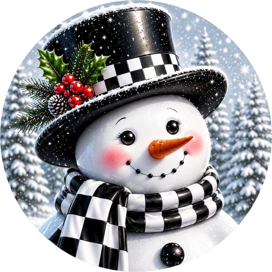 Snowman Winter 10" Wood Wreath Sign - DECOE-5547-D