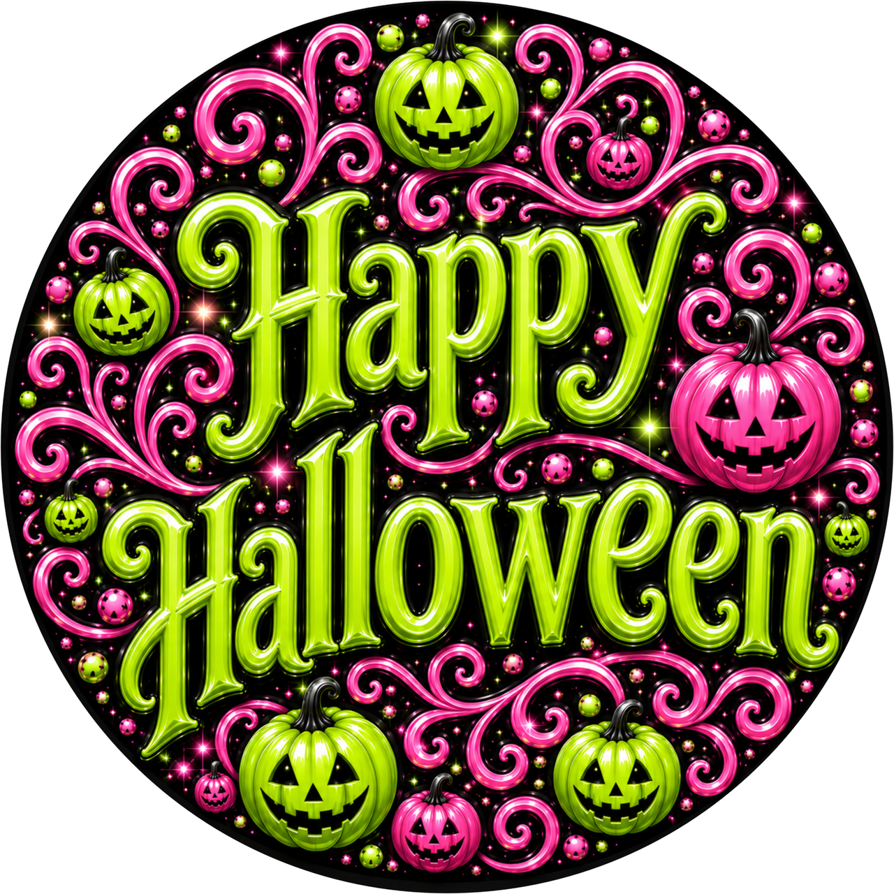 Happy Halloween 10" Wood Wreath Sign - DECOE-5548-D