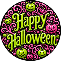 Thumbnail for Happy Halloween 10" Wood Wreath Sign - DECOE-5548-D