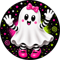 Thumbnail for Ghost Halloween 18" Wood Door Hanger - DECOE-5549-DH