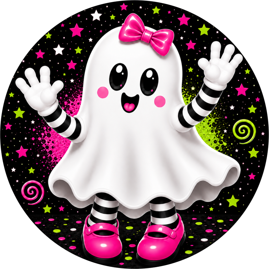 Ghost Halloween 18" Wood Door Hanger - DECOE-5549-DH