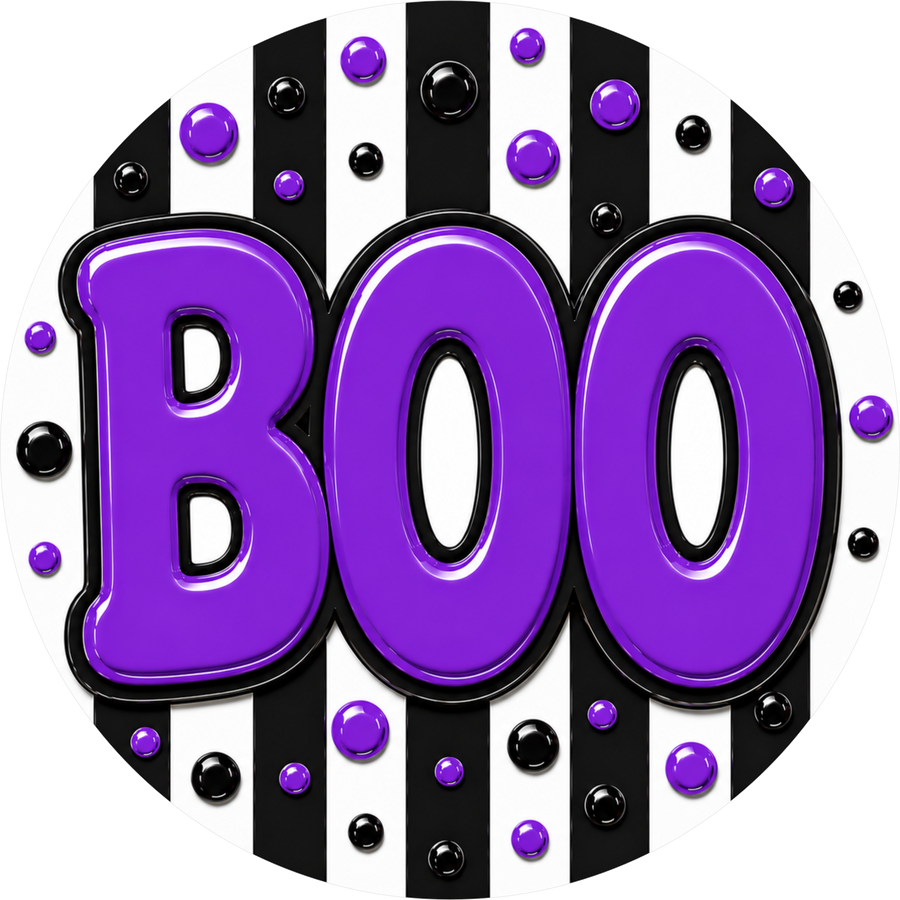 Boo Halloween 10" Wood Wreath Sign - DECOE-5552-D