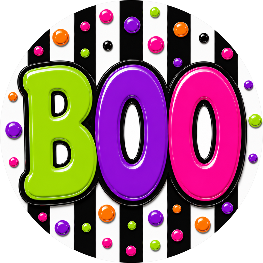 Boo Halloween 10" Wood Wreath Sign - DECOE-5553-D