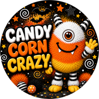 Thumbnail for Halloween Monster Candy Corn 18" Wood Door Hanger - DECOE-5554-DH
